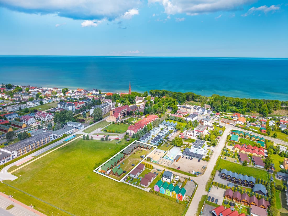 Lokalizacja domków na mapie z lotu ptaka