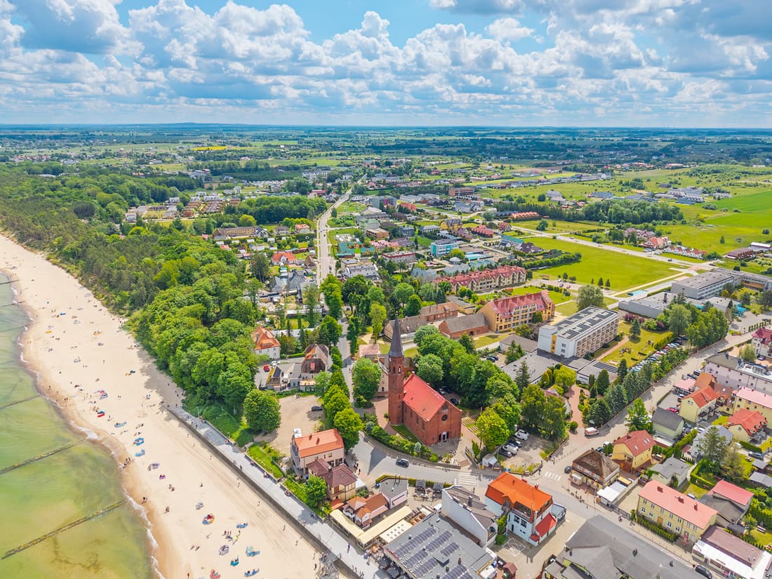 Plaża w Sarbinowie z lotu ptaka